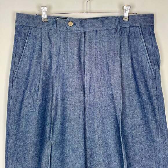 Vtg Vittorio St Angelo 3 Pc Denim Suit Jacket 42R Waistcoat Trousers 36R Western - Picture 3 of 16